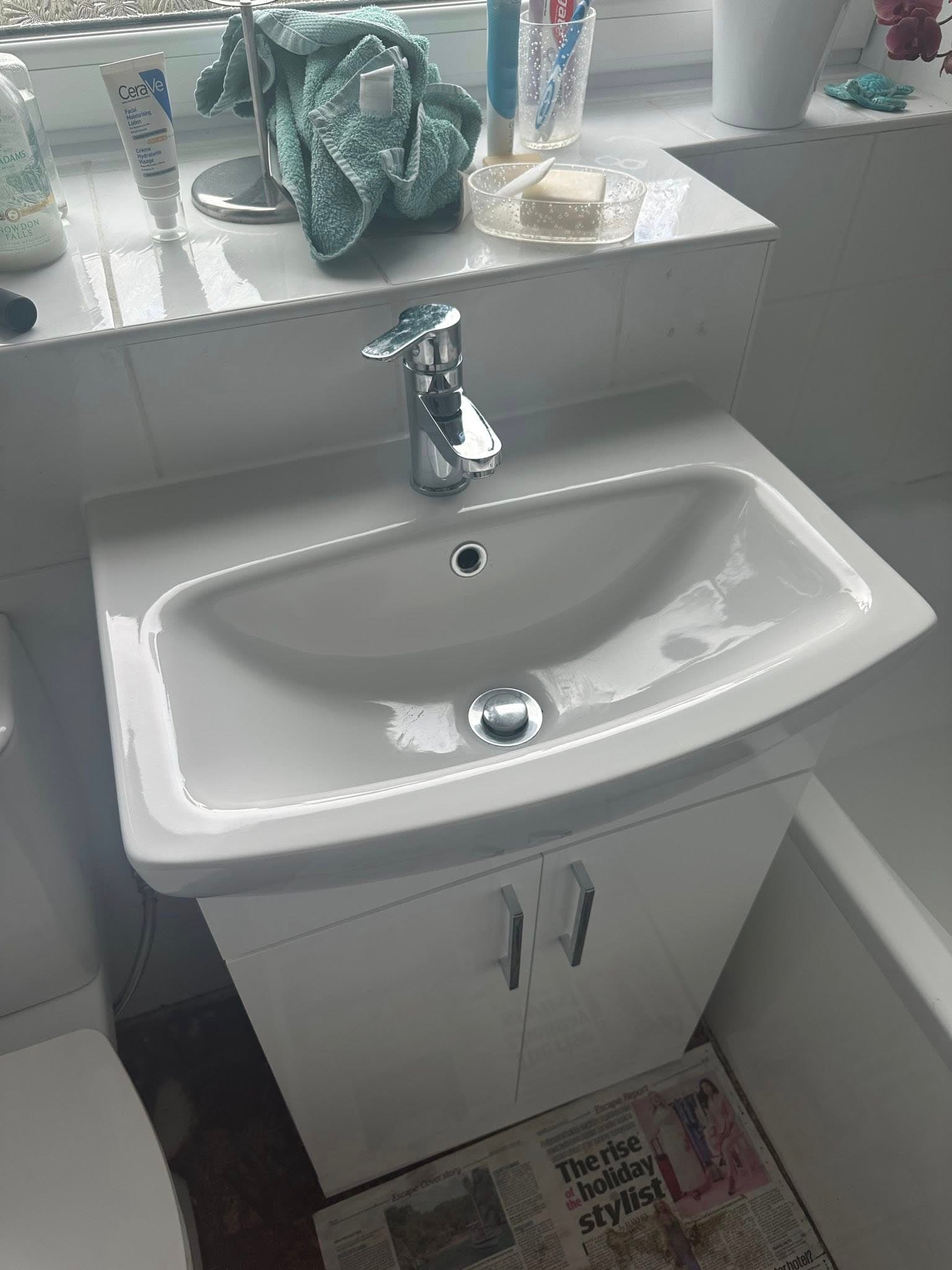 Sink and plumbing fixture installation work